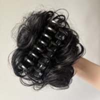 Premium 100% moños de cabello humano extensión garra Clip mujer Updo rizado moños desordenados moño postizo con Clip aspecto realista