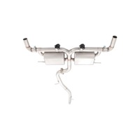 Sección de escape trasera de acero inoxidable SS304 pulido espejo de 1.5mm de grosor con válvula de salida única de doble lado para Mercedes-Benz GLC 260/300 2.0T