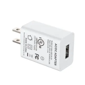 2023新製品5v 1.5a 1500ma USBウォールチャージャーAC DC電源アダプター (USAプラグ付き) & UL FCC認証 (パワーバンク用)