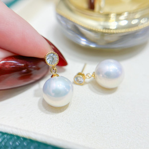 S925 Silver DIY Pearl Accessories Fashion Silver Jewelry Earnail with 9-13mm Round Beads 22130-Empty Stand for <b>Earrings</b> - Product Image 2