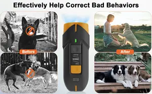 Handhold 10 Meter siêu âm Dog đào tạo chống vỏ cây thiết bị Dog Bark răn đe siêu âm Dog Repeller xách tay có thể sạc lại