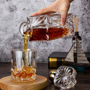 Classic 750ml 28oz Crystal Clear Square Liquor Decanter Set bicchieri da whisky vecchio stile per <span class=keywords><strong>Vodka</strong></span> Bourbon Brandy Rum - Product Image 2