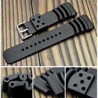 Bracelet en silicone de 22 mm pour montre Seiko, bracelet de sport pour homme et femme, étanche, boucle à ardillon, design sportif