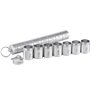 Organisateur de pilules multifonction en alliage d'aluminium métallique, boîte à pilules de voyage - Product Image 1
