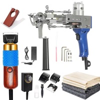 Pistolet de tufting pour tapis en fil fait main DIY 2-en-1, machine à poils coupés et bouclés avec moteur électrique, kit d'aiguilles de tissage de tapis