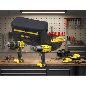 Kit Trapano Avvitatore a Percussione Brushless a Batteria 18V STANLEY UTP0042 UTP0044 con Avvitatore a Impulsi a Batteria 18V Prodotto in Italia - Product Image 3