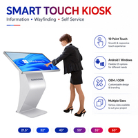 Kios Layar Sentuh Android Windows OS 21.5/32/43 Inci, Layar Interaktif LCD Digital Signage untuk Mal, Gereja, Ritel, Pendidikan