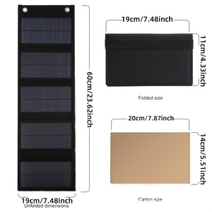Foldable Solar Panel 60cm x 19cm <b>5V</b> Portable Outdoor Charging For Hiking Camping Fishing - Product Image 1