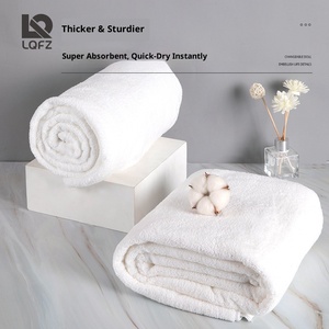 <span class=keywords><strong>Serviette</strong></span> de Bain en Polaire Corail Blanche Unie à Motif Uni, Taille Adulte, Ultra Absorbante pour Hôtels, Salons de Beauté, Hammams et Salles de Bain - Product Image 4