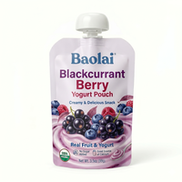 Sachet Doypack personnalisé imprimé en plastique pour jus liquide, gelée, aliments, 90g, avec bec verseur pour yaourt