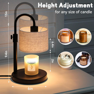 Lampe chauffe-<span class=keywords><strong>bougie</strong></span> à cire dimmable avec 2 ampoules, hauteur réglable et minuterie - Product Image 4
