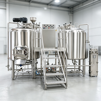 Équipement de brassage de bière, cuve de fermentation 100L-500L, système de contrôle PLC PID, cuve sous pression SUS304, chauffage à la vapeur, brasserie