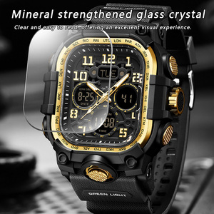Sanda 6357 Reloj de pulsera multifuncional de doble pantalla para hombre, moderno, para estudiantes, resistente al agua para exteriores - Product Image 6