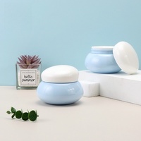 Pot en PET rond de 100g 200g avec double couvercle, conteneur cosmétique en plastique pour masque facial, beurre corporel, emballage de soins de la peau