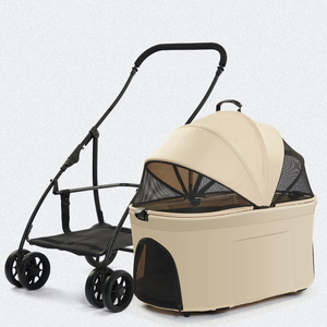 Passeggino pieghevole 2 in 1 <span class=keywords><strong>per</strong></span> cani e gatti con carrozzina rimovibile, cuscino, guinzaglio di sicurezza, fino a 10 kg - Product Image 4