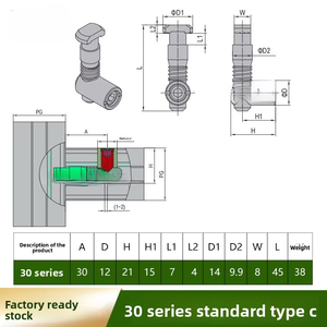 Bestseller Aluminiumprofil-Verbinder Ankerförmige Federstifte 4040 Einsetzbare Rechtwinklige Befestigung Verzinkter Schulterkopf - Product Image 3