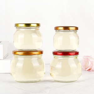Wholesale Transparent Fat Shaped Jam Honey Glass <strong>Bird</strong> <strong>Nest</strong> Jars 150ml 200ml 280ml 380ml with Metal Lid for Jelly and Sugar - Product Image 1
