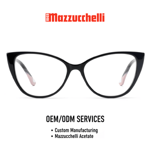 マズケリーアセテートキャットアイメガネフレーム高級女性手作り光学眼鏡蝶形処方箋対応高品質 - Product Image 1