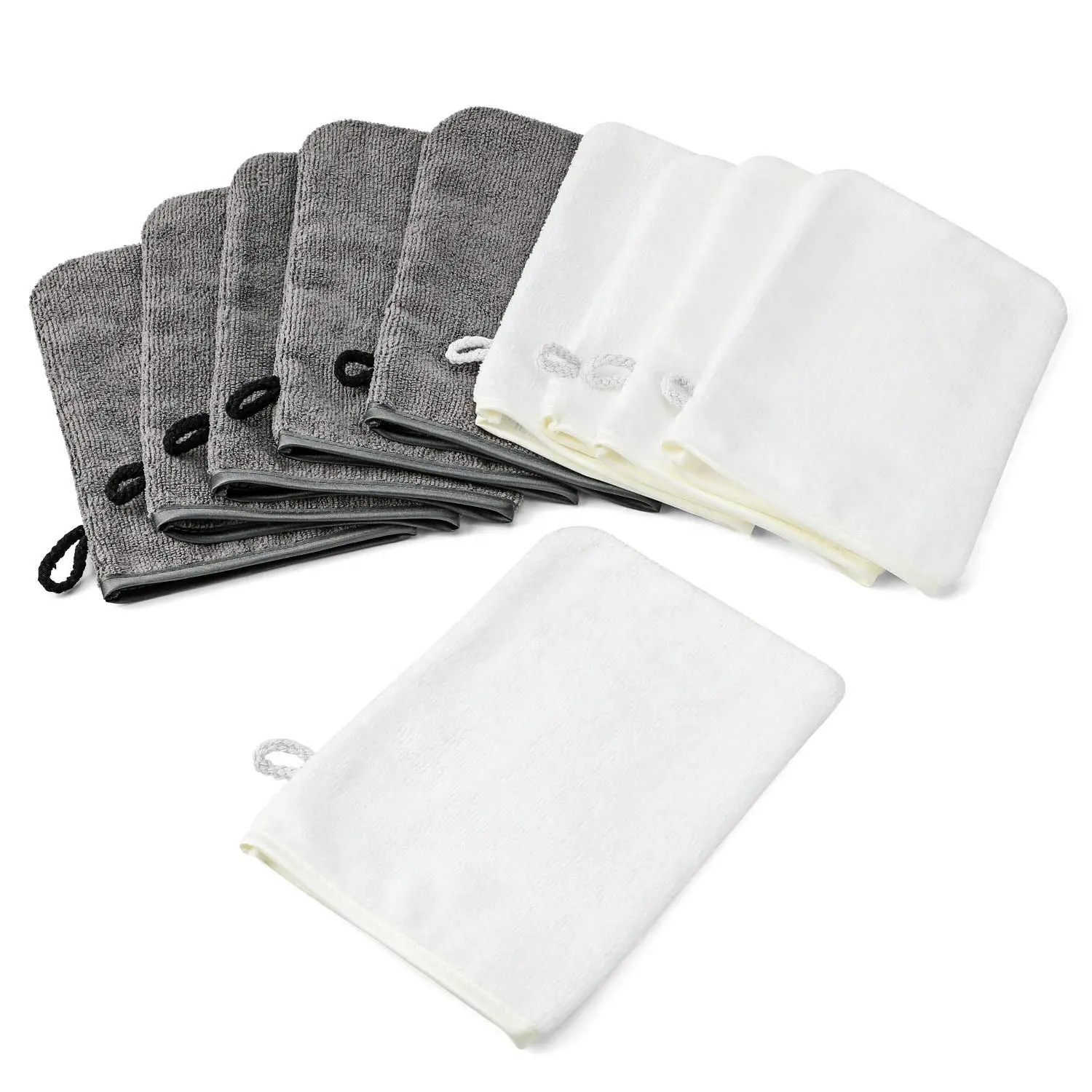 Hot Selling Microfiber Body Wash Mitts Soft Face Mitten Bath Spa Cloth Reusable Makeup Remover Mitt Gloves