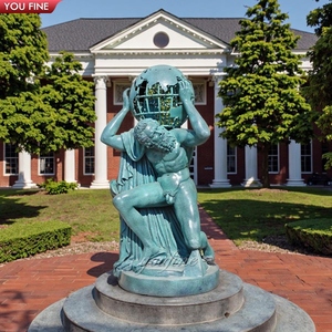 Youfine Nhà Sản Xuất Cổ Điển Ngoài Trời Trang Trí Nổi Tiếng Con Số Đồng Hy Lạp Thiên Chúa Điêu Khắc Bằng Đồng Atlas Tượng Mang Toàn Cầu - Product Image 1