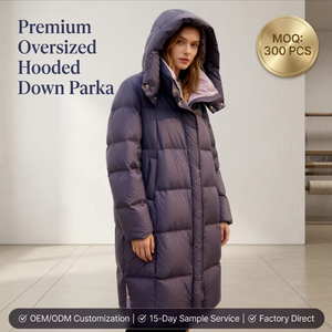 Parka d'hiver <span class=keywords><strong>longue</strong></span> imperméable et coupe-vent pour <span class=keywords><strong>femme</strong></span>, veste matelassée décontractée et ample avec capuche en velours et rembourrage en duvet de canard - Product Image 1