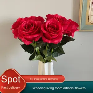 Fiore di Rosa Artificiale a Stelo Singolo all'Ingrosso per Decorazione di Matrimoni <span class=keywords><strong>e</strong></span> San Valentino - Product Image 2