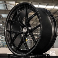 Rines Forjados de Aleación de Aluminio T6061-T6 con Acabado Negro Mate Personalizado en Fibra de Carbono para BMW, Audi, Urus, C8, Tesla Model 3, C8 Corvette