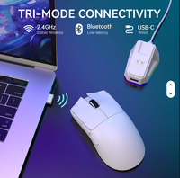 Mouse Gaming Nirkabel RGB Attack Shark X11 Putih Ringan 22K DPI Sensor Optik PAW3311 5 Tombol yang Dapat Diprogram