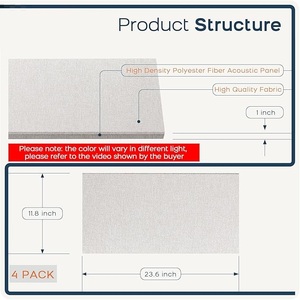 Auslet 30*60Cm Omwikkeld Bord 3d Decoratief Wandpaneel Lambrisering Stof Akoestische Panelen Voor Opnamestudio - Product Image 4