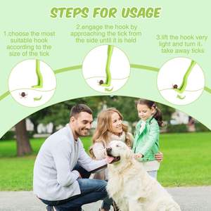 Vente en gros de produits pour chiens 3pcs Chats Chiens Nettoyage Double Dents Tique Twister Crochet Animaux Pince anti-puces Outil de retrait - Product Image 5