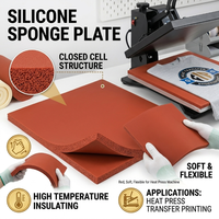 Plaque en mousse de silicone isolante thermique à cellules fermées, souple et flexible pour presse à chaud, impression par transfert, tampon en caoutchouc expansé