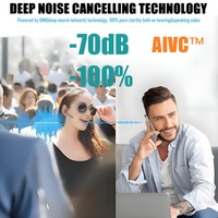 Auriculares Inalámbricos con Micrófono, Cancelación de Ruido ENC, Diseño de Gancho para la Oreja V5.2, para Uso como Walkie Talkie con Manos Libres, 20 Horas de Reproducción, 6 Horas en Espera