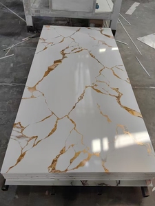 Kustom gulungan Wallpaper Suede PVC vinil dapat dilepas lembar marmer tebal 3mm di papan lain dekorasi Panel dinding UV untuk RUMAH & kantor - Product Image 4