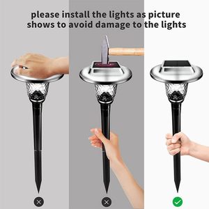 Iluminación de Caminos con Energía Solar, Lámparas de Suelo de Acero Inoxidable, Luces LED de Jardín para Caminos Exteriores - Product Image 3
