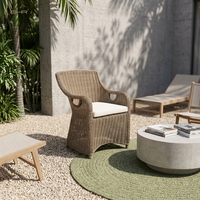 Chaise de jardin en rotin tressé à la main BHR, idéale pour terrasse, jardin, cour.