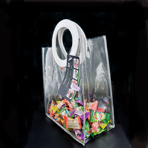 Bolsa de mano de PVC transparente personalizada-Organizador de embalaje de regalo de dulces, bolsas de almacenamiento de cosméticos reutilizables - Product Image 5