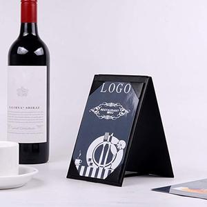 Tente de table en cuir Porte-menu en cuir Panneau d'affichage Couvertures de menu noires pour cafés, bars ou restaurants pour menus de 5*7 pouces - Product Image 1