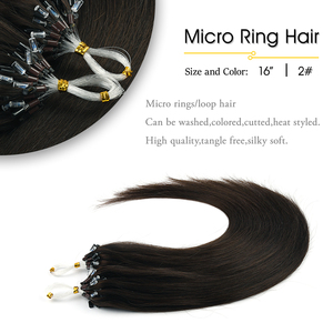 Extensions de cheveux humains Remy chinois 100 % naturels, à micro-anneaux, double épaisseur, doux, sans perte, couleur claire, lisses naturels, vente en gros. - Product Image 1
