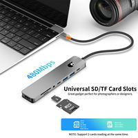 Docking Station Pembaca Kartu SD TF USB 3.0 PD 100W HDTV 4k 60hz USB HUB Dock dengan Monitor Sakelar Satu Tombol Fungsi Tidur