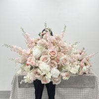Boule de fleurs artificielle en soie, toucher réel, grande, pour intérieur/extérieur, personnalisable, vente en gros, décoration, grandes compositions florales de mariage