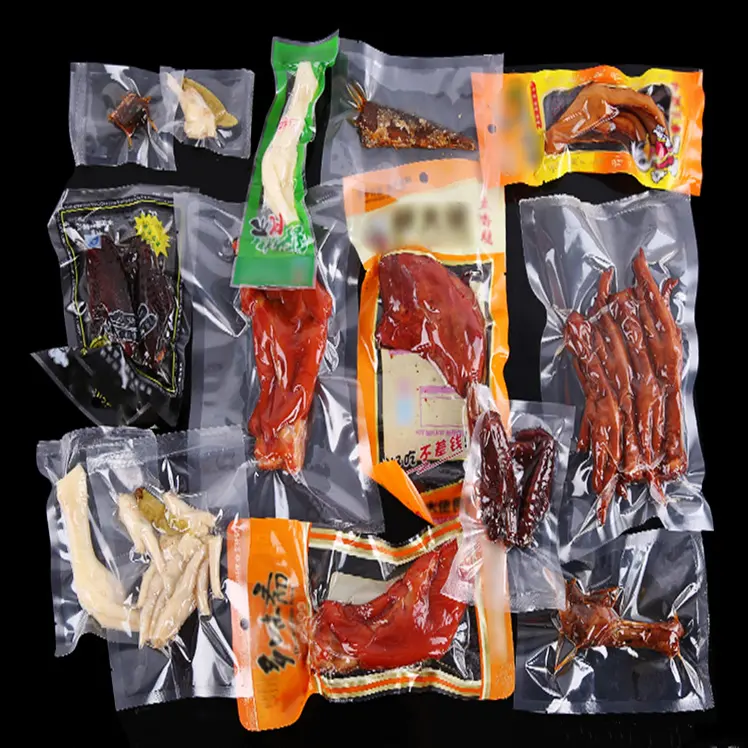Emballage de vente au détail à prix d'usine emballage alimentaire glacé Transparent avec encoche à déchirer pochette de sac sous vide