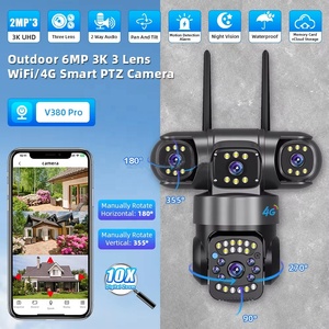 Cámara <span class=keywords><strong>IP</strong></span> V380pro 4G con Tarjeta SIM, Tres Lentes, PTZ, Seguridad para el Hogar, 6MP, Exterior, Inalámbrica, WIFI, Monitor de Red, CCTV, IA, Fabricante de Cámaras - Product Image 4