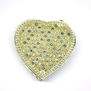 Шкатулка для украшений SHINNYGIFTS в форме сердца, с эмалью, прочная, с магнитной застежкой, для женщин, металлическая, с камнями-стразами - Product Image 5