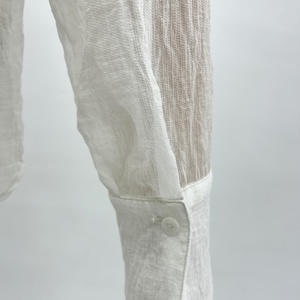 Soft-Style <strong>Sheer</strong> Lace <strong>White</strong> Shirt for Women Textured Oversized Long-Sleeve Shirt <strong>Top</strong> Perfect for Work or Dates - Product Image 4