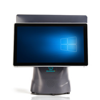 Terminal de point de vente tactile 15,6 pouces avec imprimante 58/80 mm, processeur Intel i5, système double Android/Windows, caisse enregistreuse pour le commerce de détail et l'industrie alimentaire