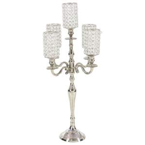 Candélabre avec bougeoir votif en cristal pour décoration de mariage Centres de table en aluminium - Product Image 1