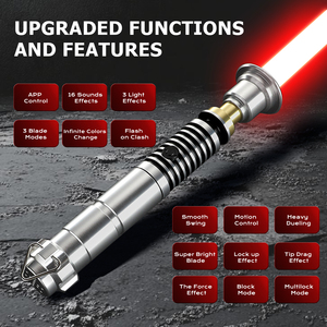 2025 dernier <span class=keywords><strong>sabre</strong></span> laser de duel lourd <span class=keywords><strong>sabre</strong></span> en métal à double tranchant avec lumière, son et flash-sur-choc <span class=keywords><strong>sabre</strong></span> laser RVB - Product Image 2