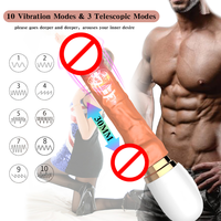 Jouets pour adultes, vibrateur à mouvements de poussée avec télescope, 10 vibrations, 3 modes, rechargeable par USB, étanche, silicone réaliste, consoladores