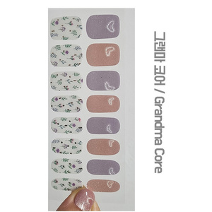 สติกเกอร์ติดเล็บกึ่งสำเร็จรูป Grandma Core ยูวีเจล ยูรีเทน ปลอดสารพิษ ปราศจากสาร BPA บรรจุภัณฑ์กระดาษแข็ง พิมพ์โลโก้ได้ตามสั่ง รับผลิตแบบ OEM ODM - Product Image 1