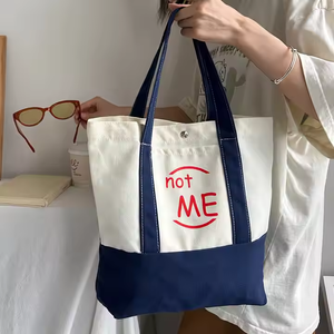 Sac de shopping en toile surdimensionné personnalisé, fermeture éclair, poignée longue épaule, motif lettres, impression soie, ECOGREENBAG, personnalisable - Product Image 3